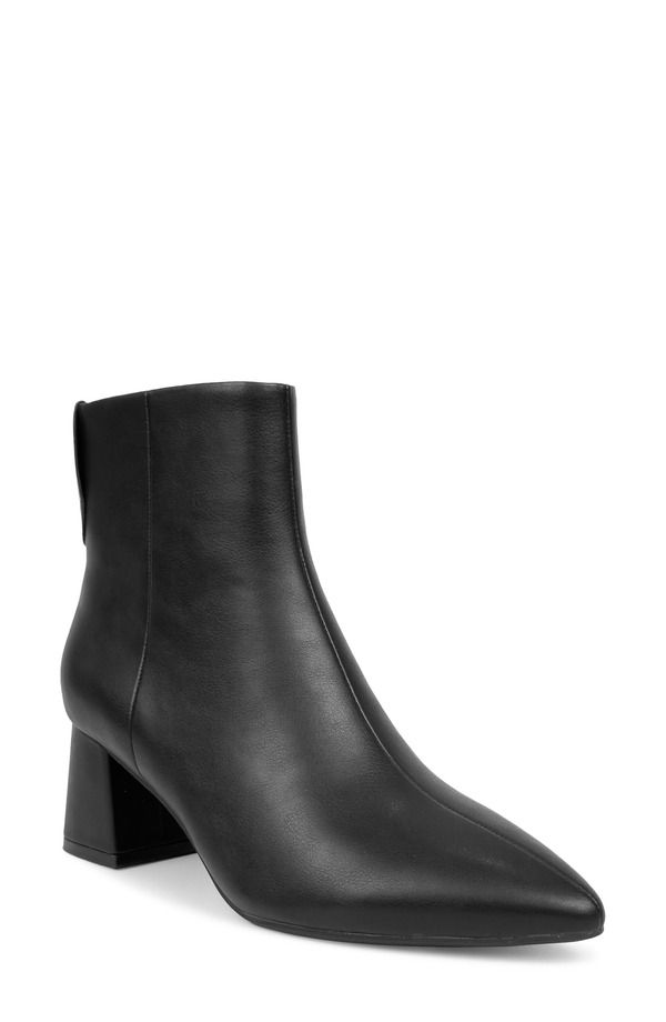 エアロソールズ レディース シューズ ブーツ・レインブーツ Aerosoles Enoch Pointed Toe Bootie Black Faux Leather ブラック