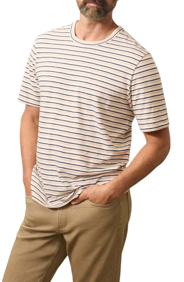 ファレティ メンズ トップス Tシャツ コットン Faherty Sunwashed Stripe Organicotton TShirt Canyon Creek Stripe ストライプ