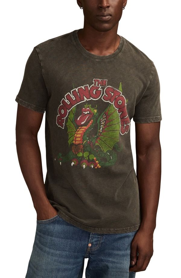 ラッキーブランド メンズ トップス Tシャツ コットン グラフィック Lucky Brand Rolling Stones Dragon Cotton Graphic TShirt Beluga 12,766円