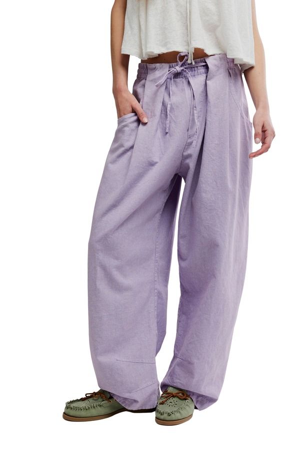 フリーピープル レディース ボトムス レギンス パンツ コットン リネン Free People Chambers Drawstring Linen Cotton Pants Orchid Hush