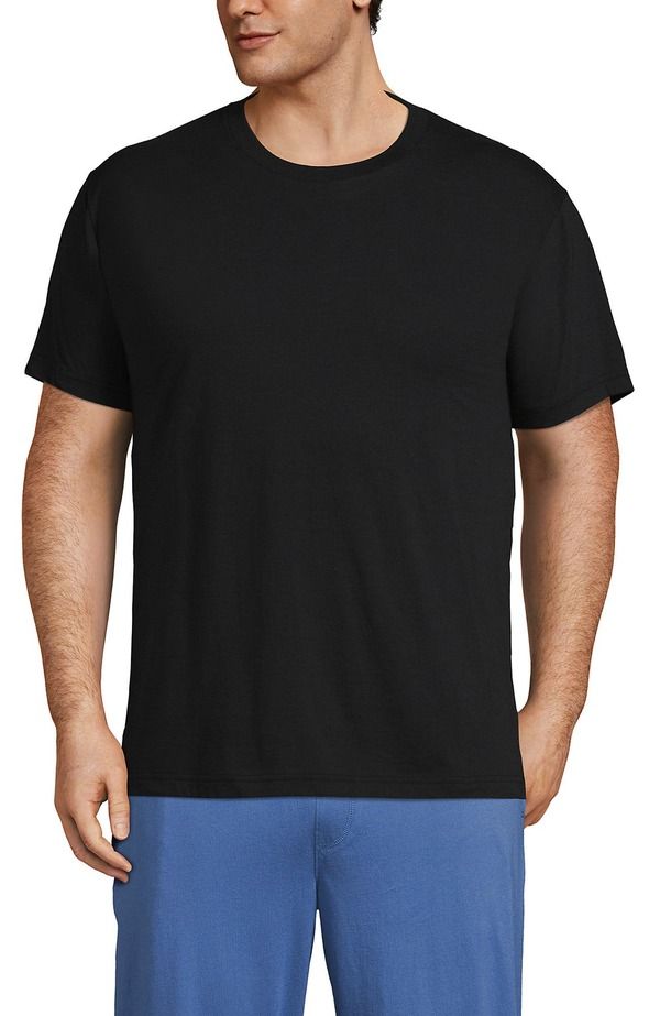 ランズエンド メンズ トップス Tシャツ クルーネック Lands End Crewneck Undershirt 3 Pack Black ブラック