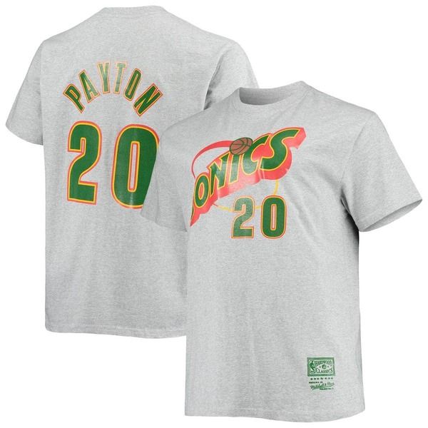 ミッチェルネス メンズ トップス Tシャツ トール Mens Mitchell Ness Gary Payton Heathered Gray Seattle SuperSonics Big Tall