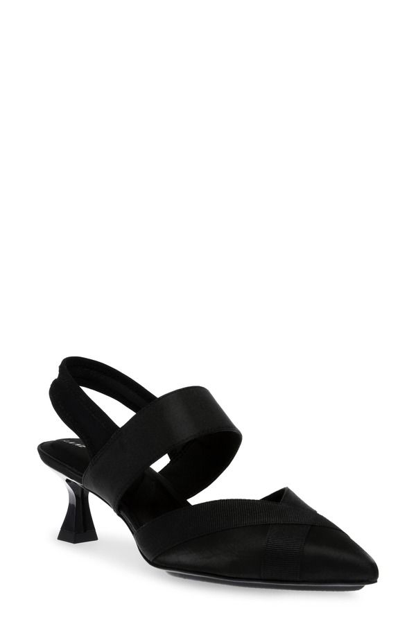 アンクライン レディース シューズ ヒール Anne Klein Ireland Kitten Heel Pointed Toe Pump Black Fabric ブラック