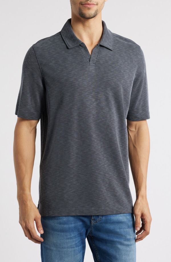 ジョンストンアンドマーフィー メンズ トップス ポロシャツ ヴィンテージ Johnston Murphy Vintage Slub Modal Blend Johnny Collar Polo Cha