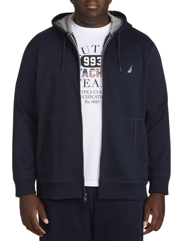 ナウティカ メンズ アウター パーカー・スウェットール フリース Nautica Big Tall FullZip Fleece Hoodie True Navy ネイビー