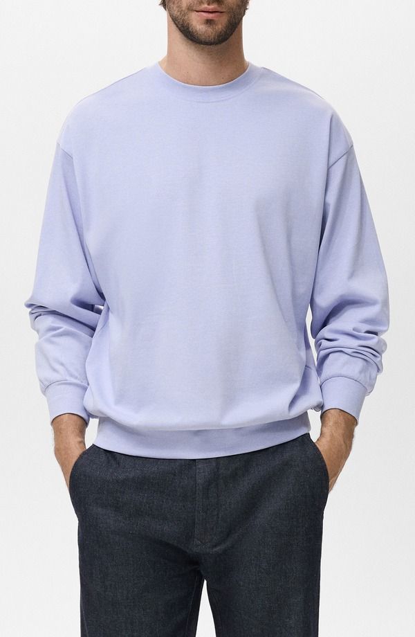 マンゴ メンズ アウター パーカー・スウェット シャツ コットン MANGO Cotton Sweatshirt Sky Blue ブルー 12,056円