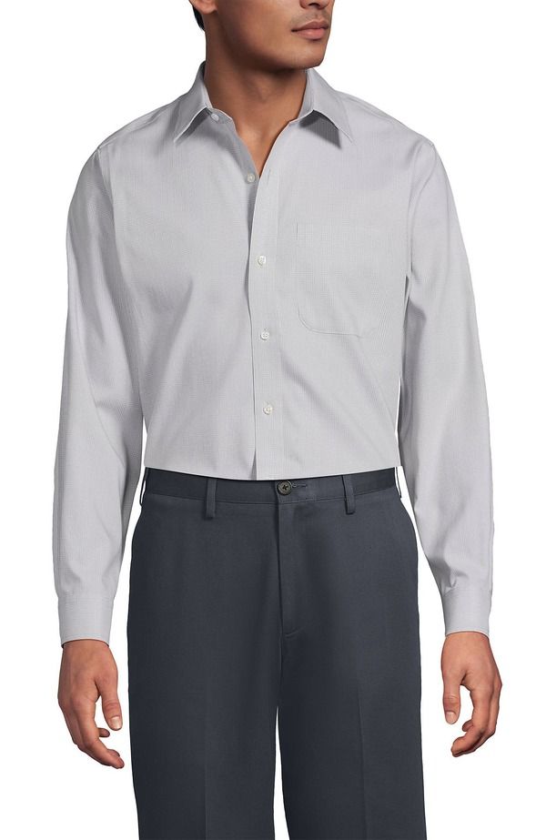 ランズエンド メンズ トップス シャツ Lands End Solid No Iron Supima Pinpoint Straight Collar Dresshirt Fogray Glen Pl 19,695円