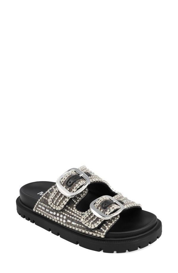 ミア レディース シューズ サンダル MIA Thora Slide Sandal Black Silver ブラック