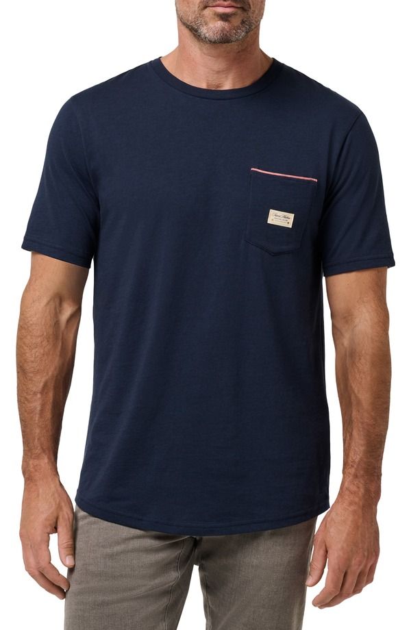 トラビスマヒュー メンズ トップス Tシャツ TravisMathew Social Club PocketShirtotal Eclipse