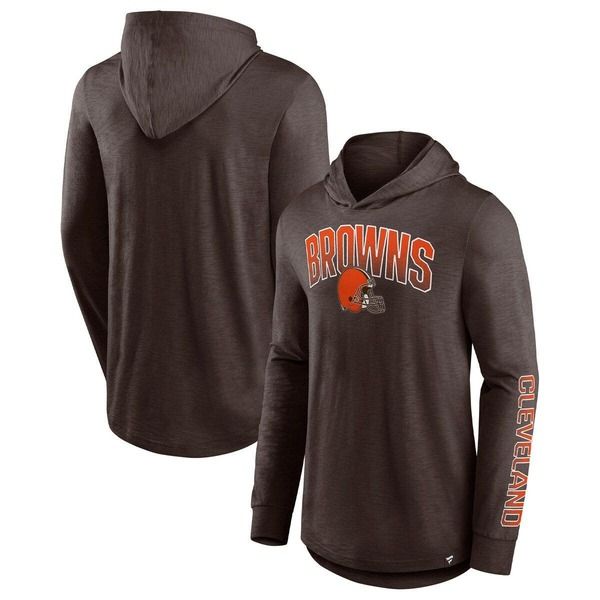 ファナティクス メンズ アウター パーカー・スウェット Tシャツ Mens Fanatics Branded Brown Cleveland Browns Front Runner Long Slee