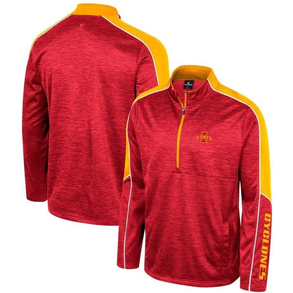 コロシアム メンズ アウター ジャケット・ブルゾン Mens Colosseum Cardinal Iowa State Cyclones Marled HalfZip Jacket Cardinal