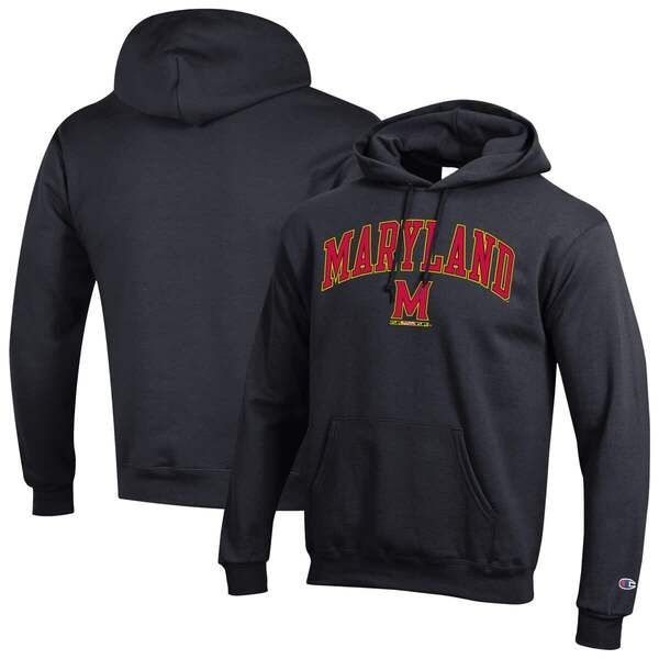 チャンピオン メンズ アウター パーカー・スウェット ロゴ MensChampion Black Maryland Terrapins Arch Over Logo Pullover Hoodie B