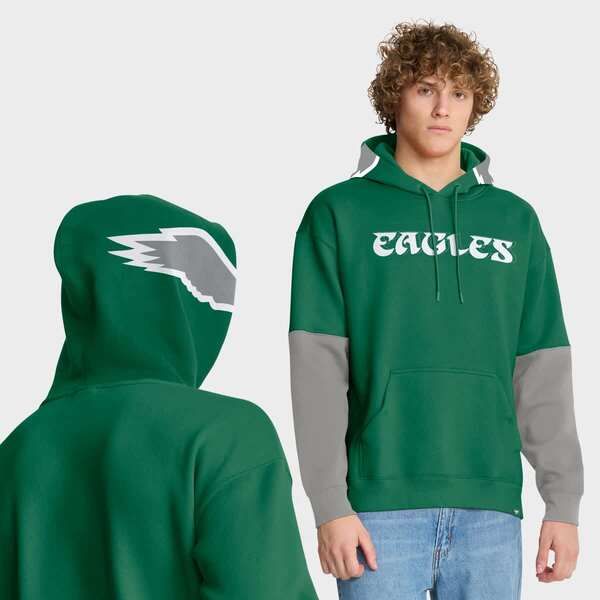 ファナティクス メンズ アウター パーカー・スウェット Mens Fanatics Kelly Green Philadelphia Eagles Helmet Retro Pullover Hood