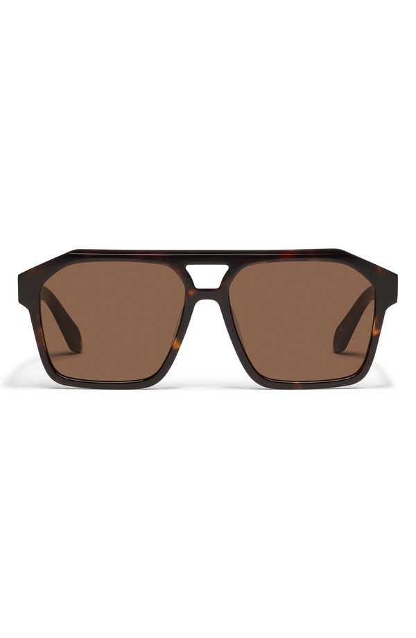 クエイ メンズ アクセサリー サングラス・アイウェア QUAY Soundcheck 57mm Gradient Aviator Sunglasses Dark Tort Brown ブラウン