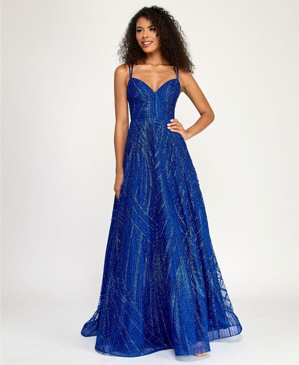 【送料無料】 ビーダーリン レディース ワンピース トップス Juniors Beaded Glitter Ball Gown RoyalAntique BlueRoyal 44,070円