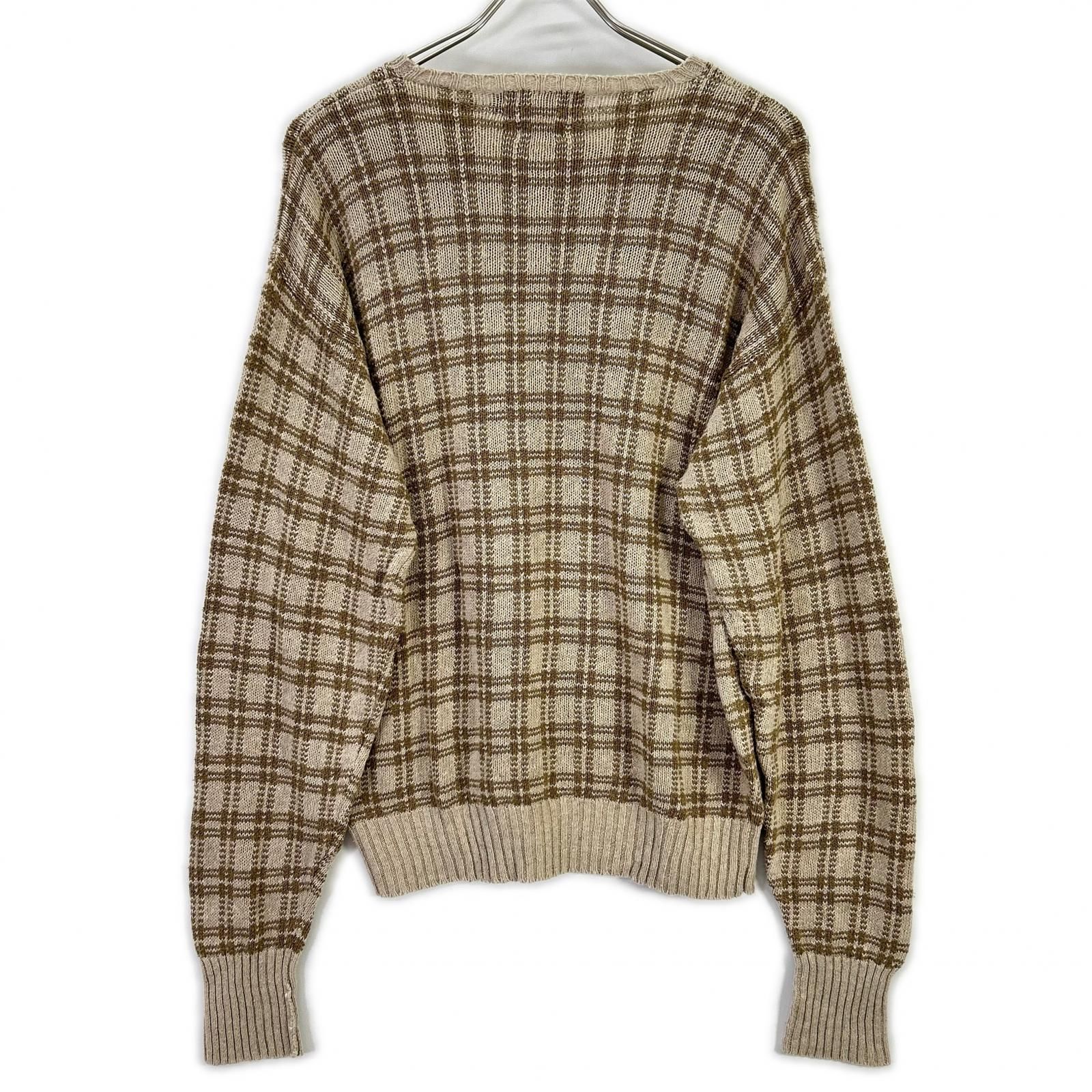 POLObyRalphLauren ポロラルフローレン 90s ベージュ×カーキ ブロックチェックニット M POLObyRalphLauren ポロラルフローレン 90s ベージュ×カーキ ブロック
