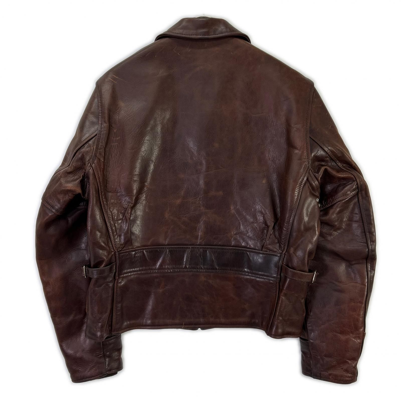 エアロレザー 希少 裏ボア ホースハイド レザージャケット 38 ブラウン 茶色 AERO LEATHER エアロレザー ブラウン ホースハイド ハイウェイマン