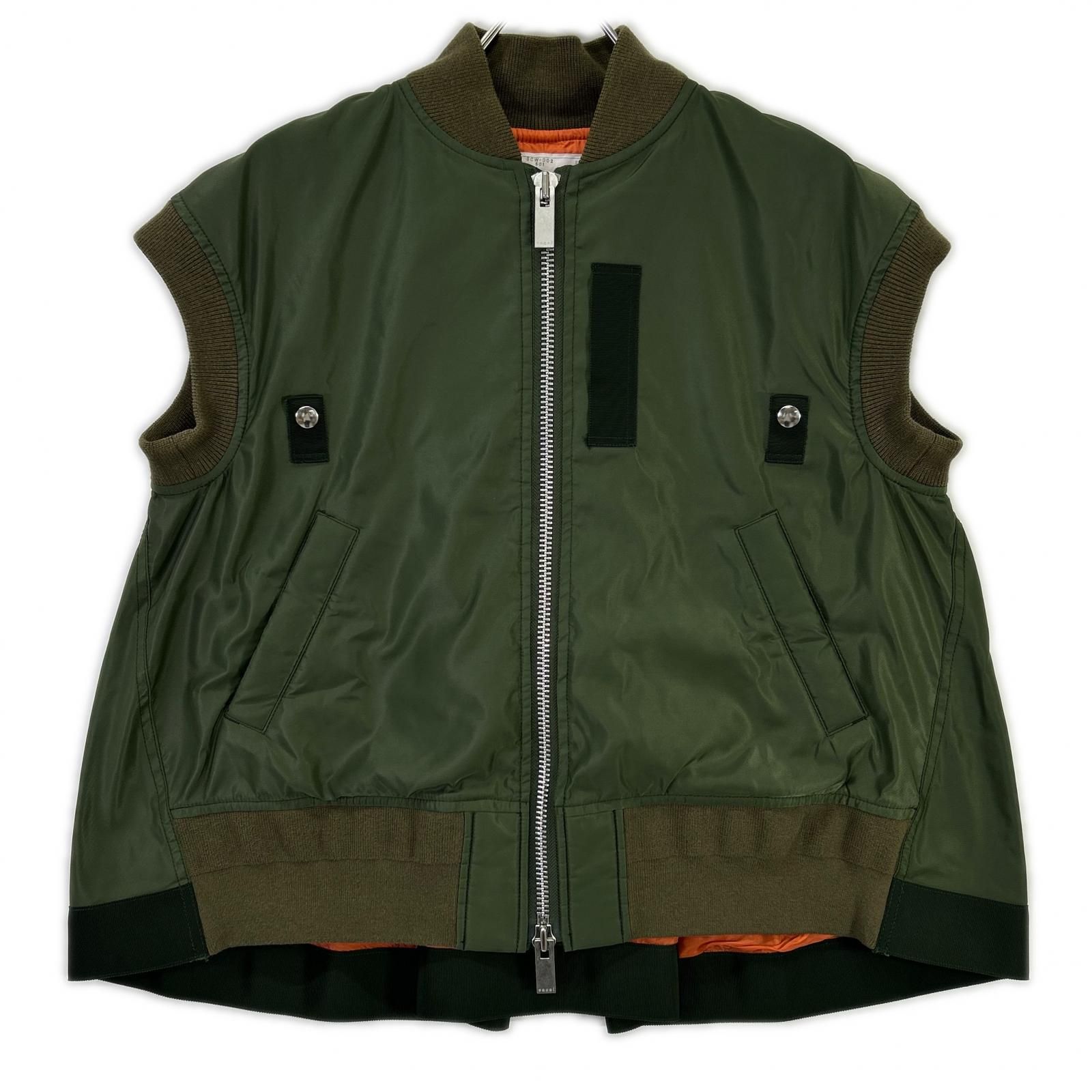 sacai サカイ SCW-002 カーキ MA-1ジャケット ベスト 2 - メルカリ