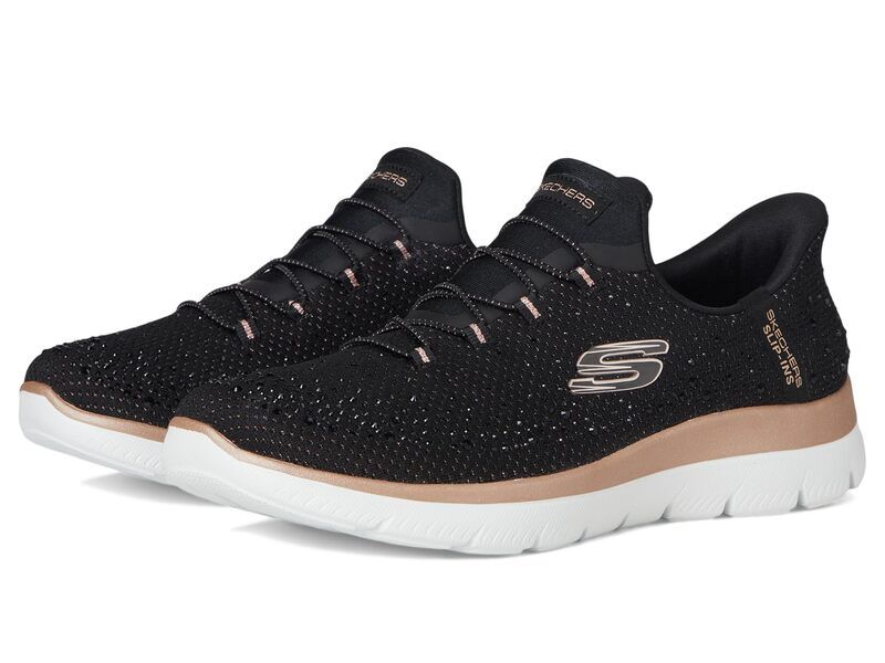 スケッチャーズ レディース シューズ スニーカー SKECHERSummits Brilliant Shine Hands Free SlipINS Black Rose Gold ブラック
