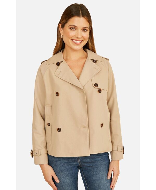 ユミキム レディース アウター ジャケット・ブルゾン クロップド Yumi Womens Cropped Trench Jacket With Pockets Beige ベージュ