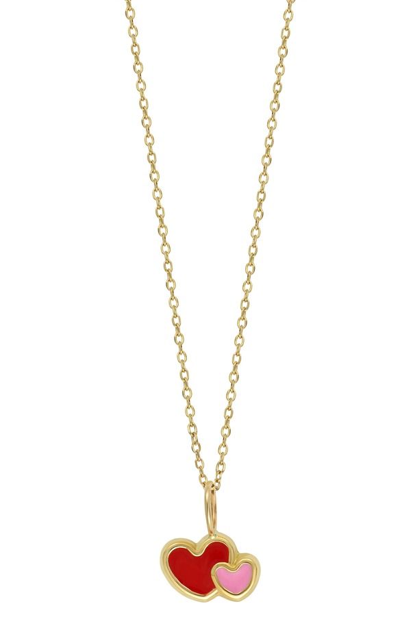 ボニー レヴィ レディース アクセサリー ネックレス・チョーカー レース Bony Levy BLG 14K Gold Heart Duo Pendant Necklace 14K Yellow Go