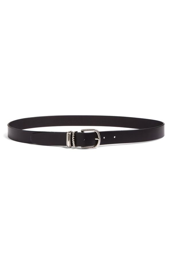 トレジャーアンドボンズ レディース アクセサリー ベルト レザー Treasure Bond Raina Double Keeper Leather Belt Black Silver ブラック