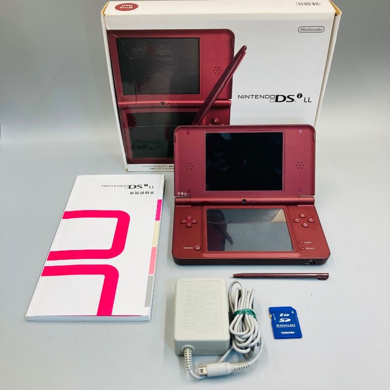 動作確認済み】【箱/取説付き】ニンテンドー DSi LL 本体 ワインレッド