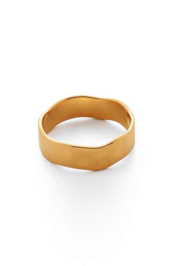 モニカヴィナダー レディース アクセサリー 指輪 Monica Vinader Siren Muse Band Ring 18Ct Gold On Sterling S ゴールド