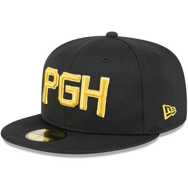 ニューエラ メンズ アクセサリー 帽子 Mens New Era Black Pittsburgh Pirates City Connect Batting Practice 59FIFTY Fitt