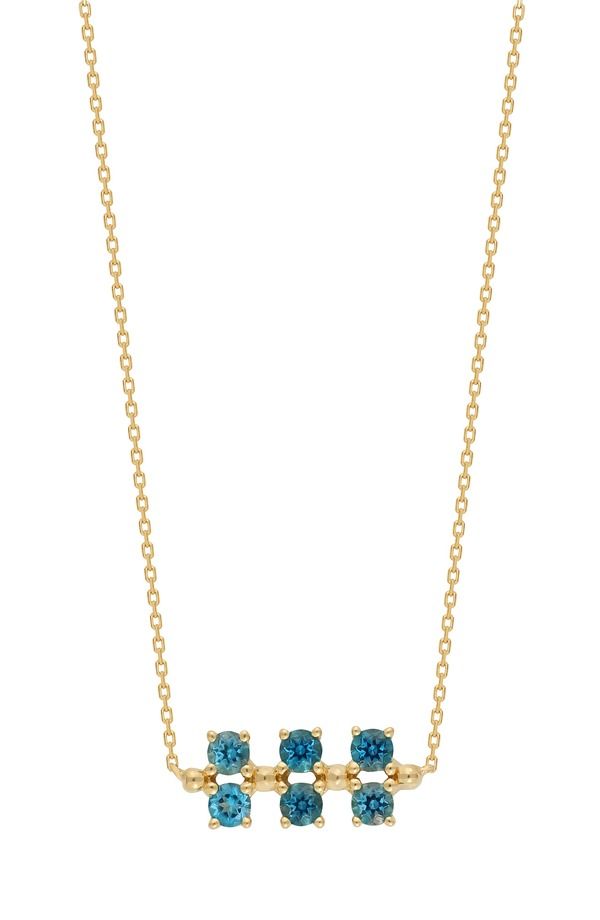 ボニー レヴィ レディース アクセサリー ネックレス・チョーカー Bony Levy ThreeRow Semiprecioustone Pendant 14K Yg London Blue Topa