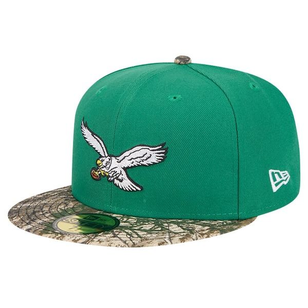 ニューエラ メンズ アクセサリー 帽子 Mens New Era Kelly Green Philadelphia Eagles Active TwoTone Camo 59FIFTY Fitted