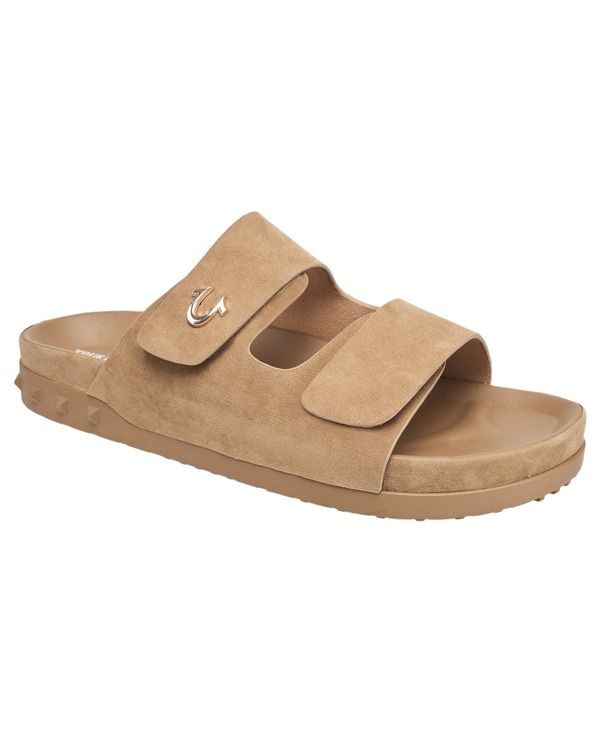 トゥルーレリジョン メンズ シューズ サンダル ロゴ True Religion Sean Double Strap Metalogo Sandal Taupe トープ