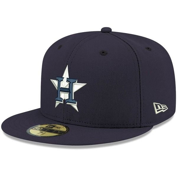 ニューエラ メンズ アクセサリー 帽子 ロゴ Mens New Era Navy Houston Astros White Logo 59FIFTY Fitted Hat Navy ネイビー