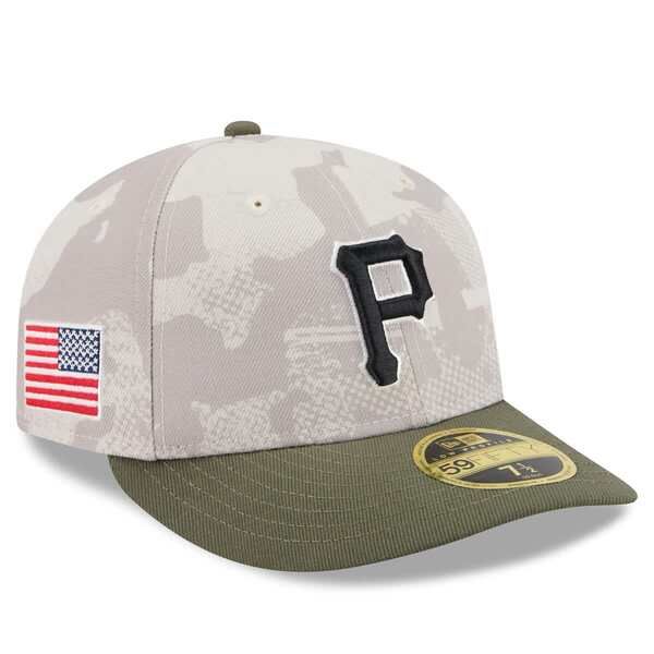 ニューエラ メンズ アクセサリー 帽子 Mens New Era Light BeigeOlive Pittsburgh Pirates 2025 Armed Forces Day Low Profi