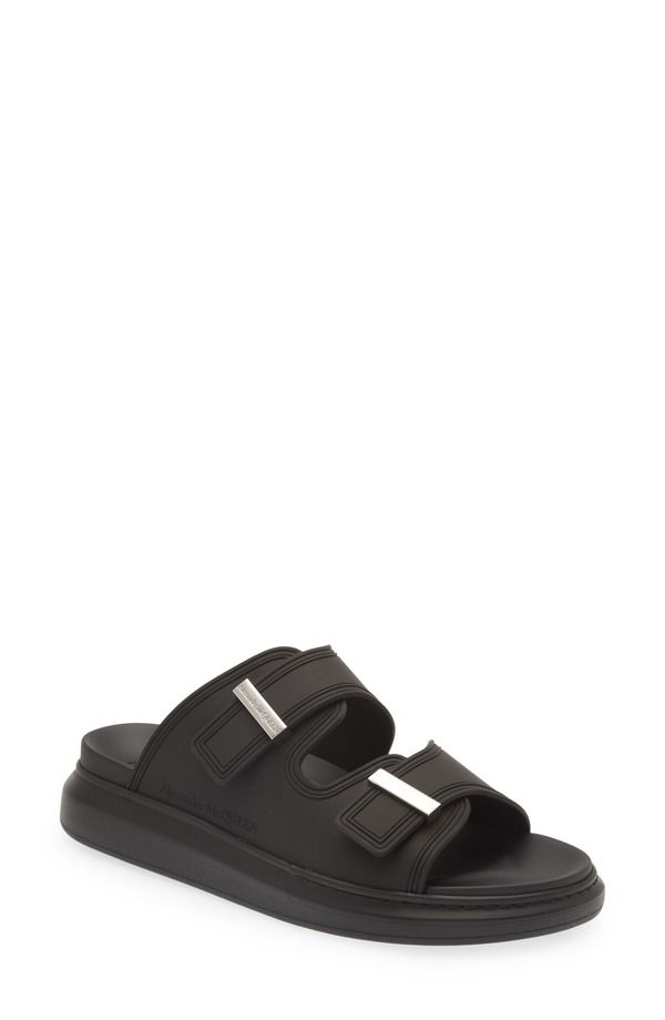 マックイーン メンズ シューズ サンダル McQueen Oversize Slide Sandal Black Silver ブラック 75,240円