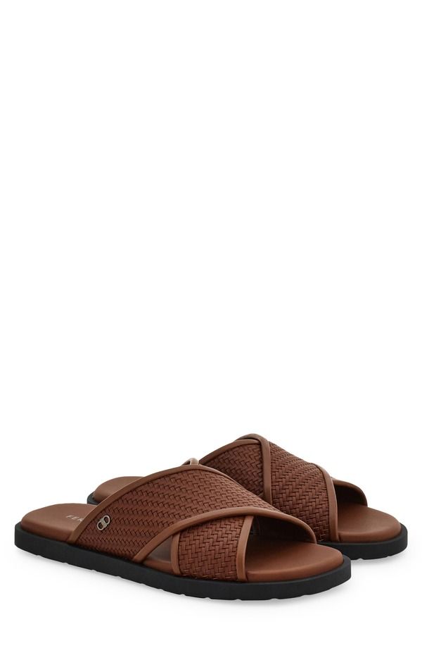 フェラガモ メンズ シューズ サンダル FERRAGAMO Brise 2 Slide Sandal Midbrown