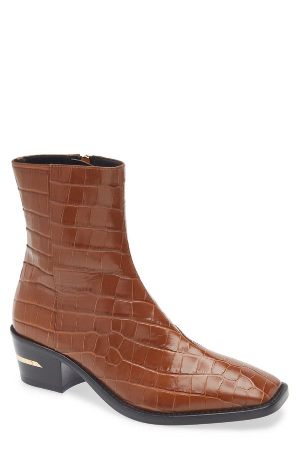 アミリ メンズ シューズ ブーツ・レインブーツ ロゴ AMIRI MA Logo Croc Embossed Boot Dark Brown ブラウン