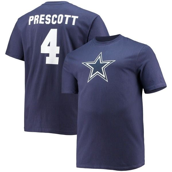 ファナティクス メンズ トップス Tシャツ トール Mens Fanatics Brandedak Prescott Navy Dallas Cowboys Big Tall Player Name