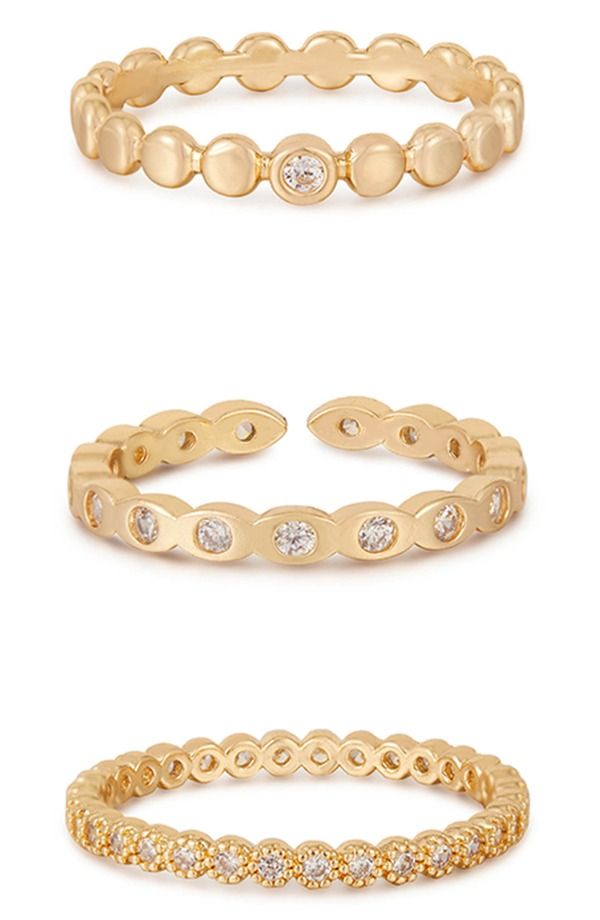 エティカ レディース アクセサリー 指輪 Ettika Set of 3 Stacking Rings Gold ゴールド