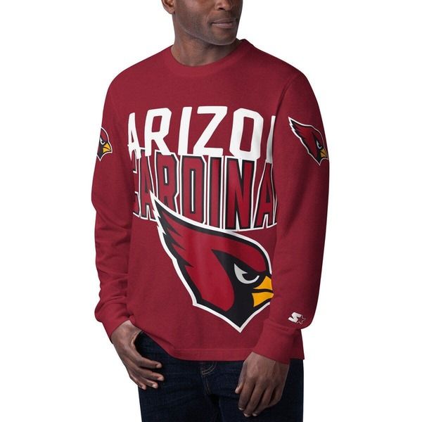 スターター メンズ トップス Tシャツ Menstarter Cardinal Arizona Cardinals Clutchit Long Sleeve TShirt Cardinal