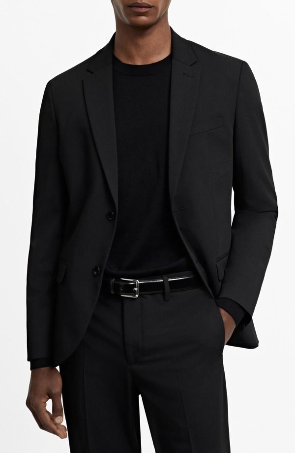 マンゴ メンズ アウター ジャケット・ブルゾン コート MANGO Superslim Fit Black Stretch Sport Coat Black ブラック 34,320円