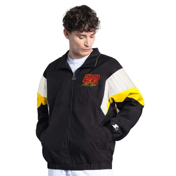 スターター メンズ アウター ジャケット・ブルゾン Menstarter BlackYellow Joey Logano Pennzoil Yard Line FullZip Jacket Black