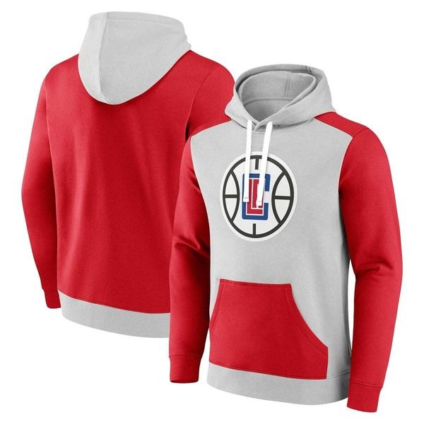 ファナティクス メンズ アウター パーカー・スウェット カラーブロック Mens Fanatics Branded GrayRed LA Clippers Arcticolorblock Pullov
