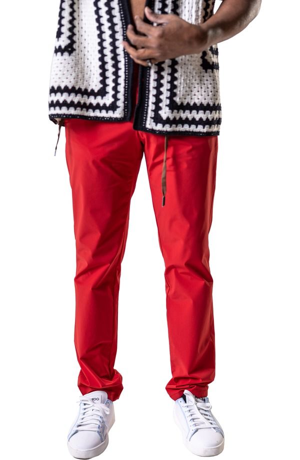 マセオ メンズ ボトムス カジュアルパンツ Maceoo Resistancesolid Redrawstring Pants Red レッド