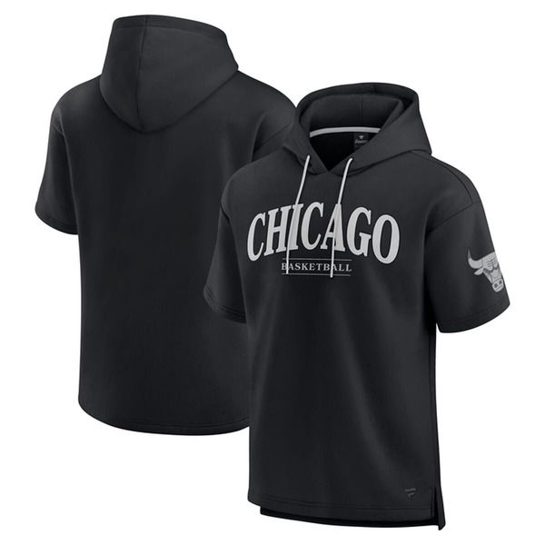 ファナティクス メンズ アウター パーカー・スウェット Mens Fanatics Black Chicago Bulls Elements Ready Short Sleeve Pullover H