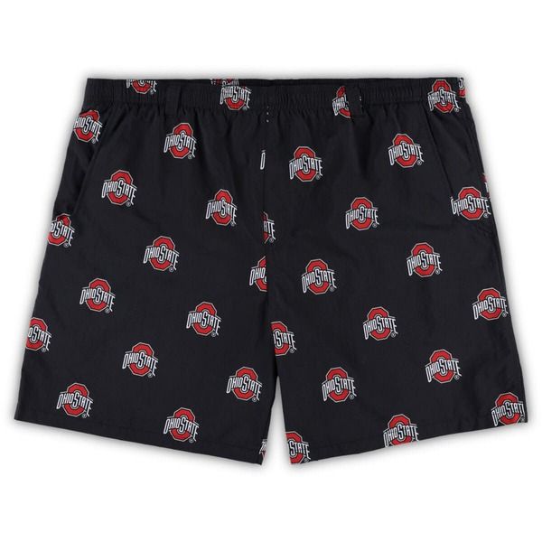 コロンビア メンズ ボトムス ハーフパンツ・ショーツ プリントール ショートパンツ Mens Columbia Black Ohio State Buckeyes Big Tall Backcast