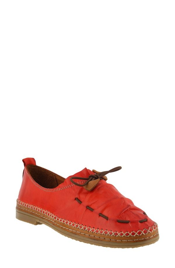 スプリングステップ レディース シューズ パンプス Spring Step Berna Flat Red Leather レッド