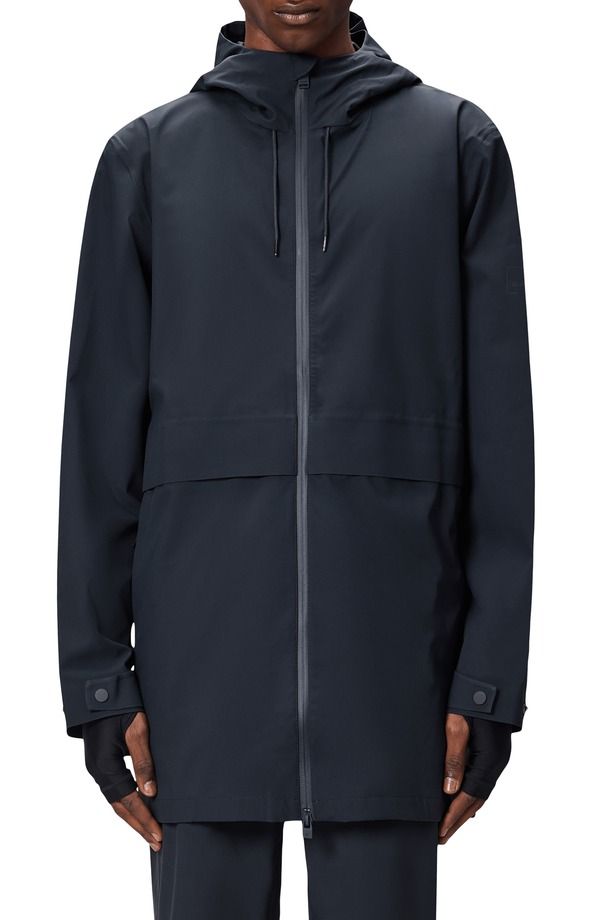 レインズ メンズ アウター ジャケット・ブルゾン Rainsuva Hardshell Hooded Long Rain Jacket Navy ネイビー