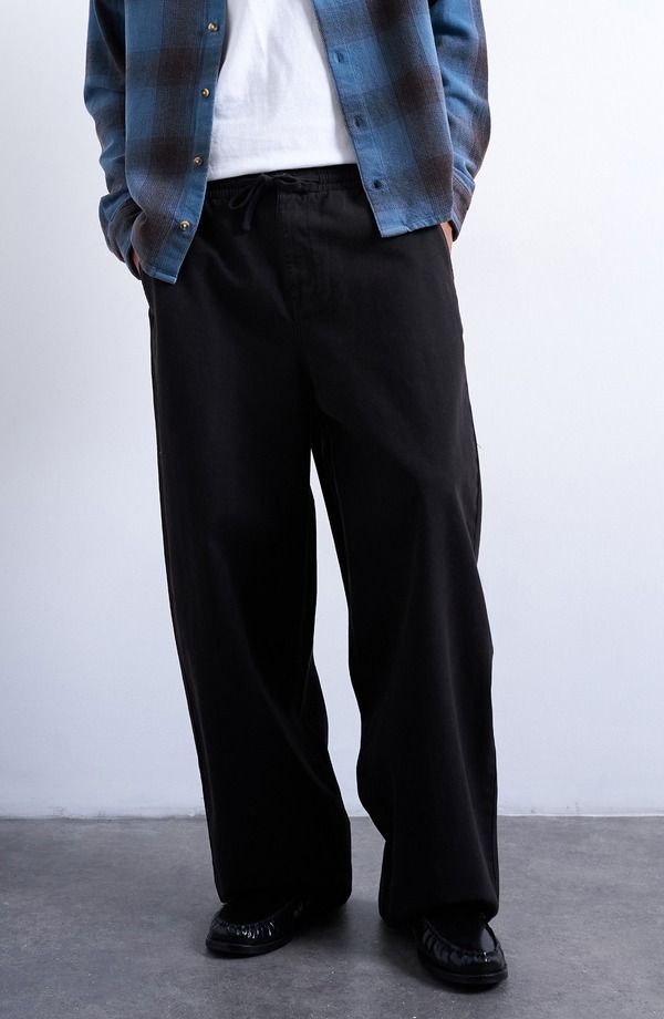 トップマン メンズ ボトムス カジュアルパンツ Topman Herringbone Pants Black ブラック