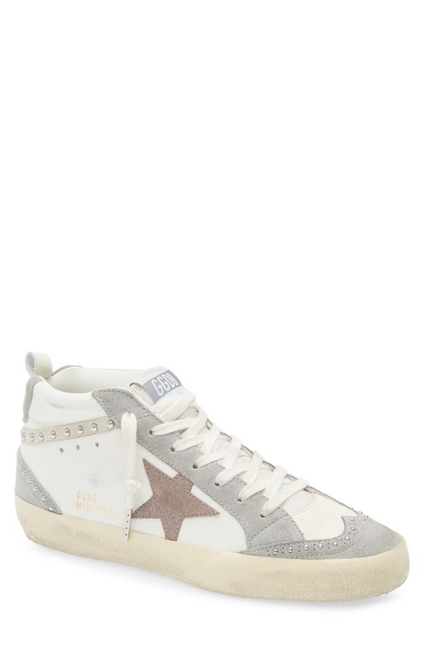 ゴールデングース レディース シューズ スニーカー Golden Goose Mid Star Sneaker White Silver Sconce Brown ホワイト